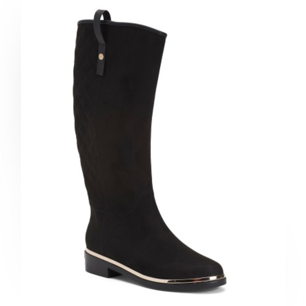 NWT - WET KNOT - Faux Suede Waterproof Equus Quilted High Shaft Boots